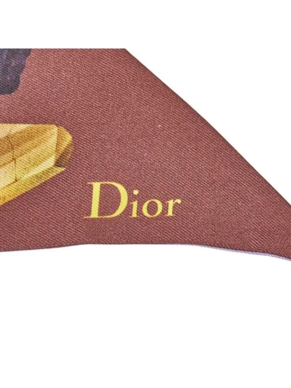 Dior Mizza Crystal Print Scarf Twill Purple Brown Silk